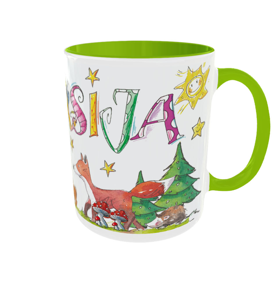 Tasse Waldtiere, Keramik, RosiRosinchen