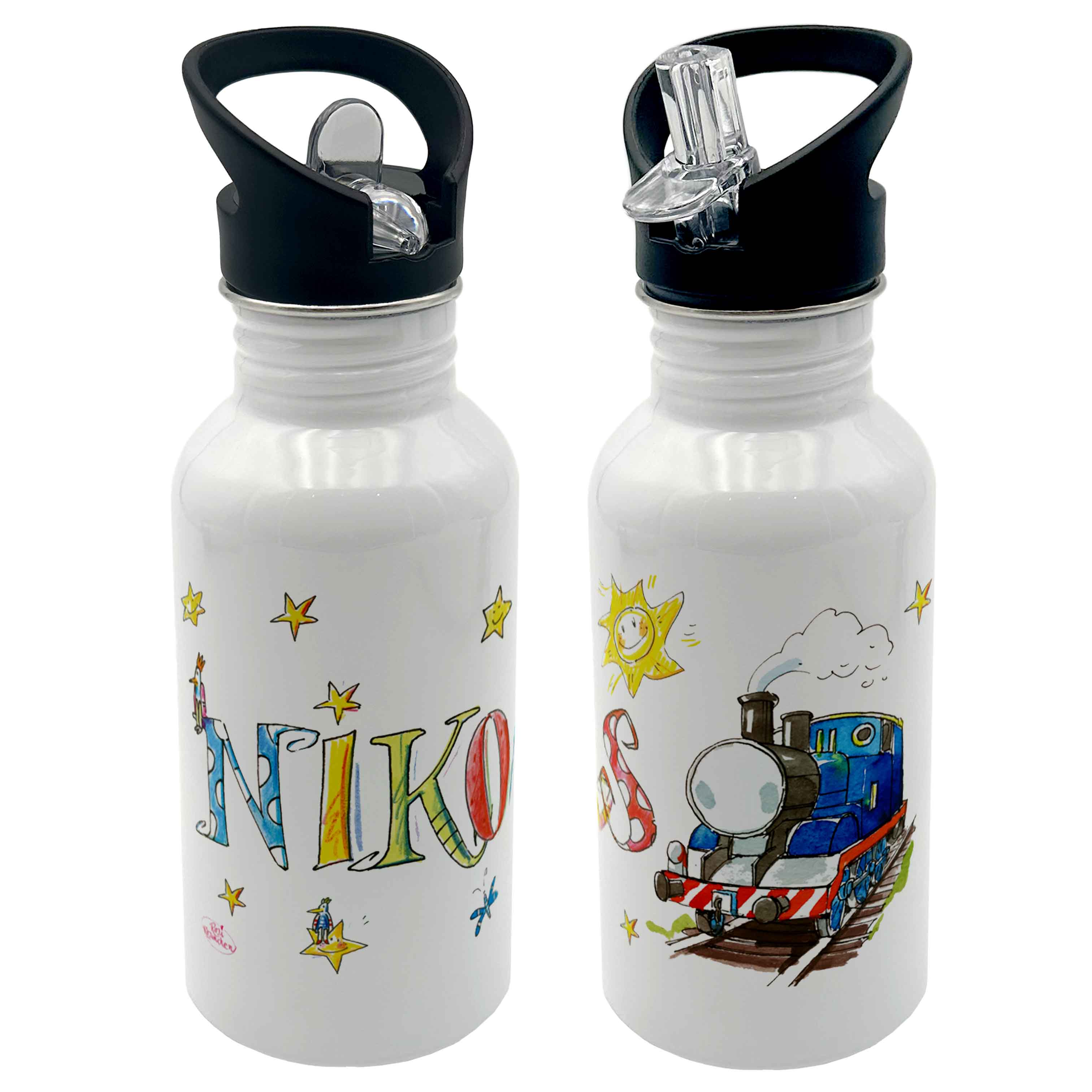 Edelstahl Trinkflasche - Eisenbahn