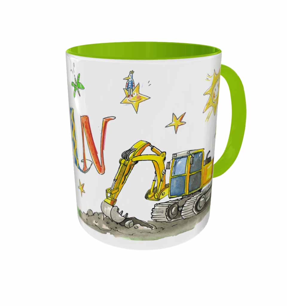 Tasse Bagger ohne Mann, Bag1, Keramik, Tasse mit Namen, RosiRosinchen