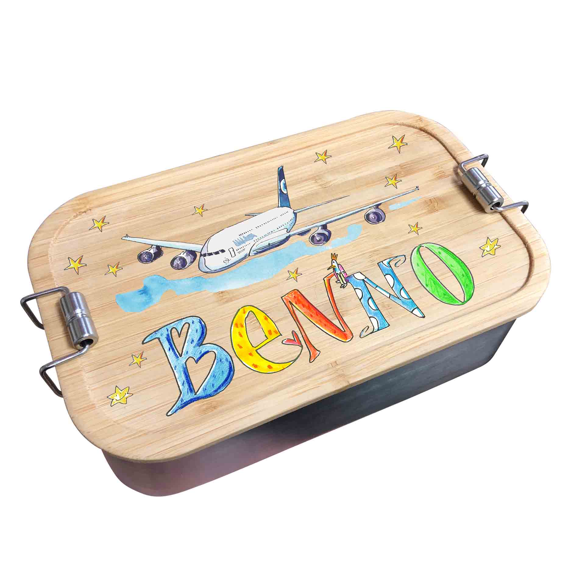 Bambus Brotdose - Airbus