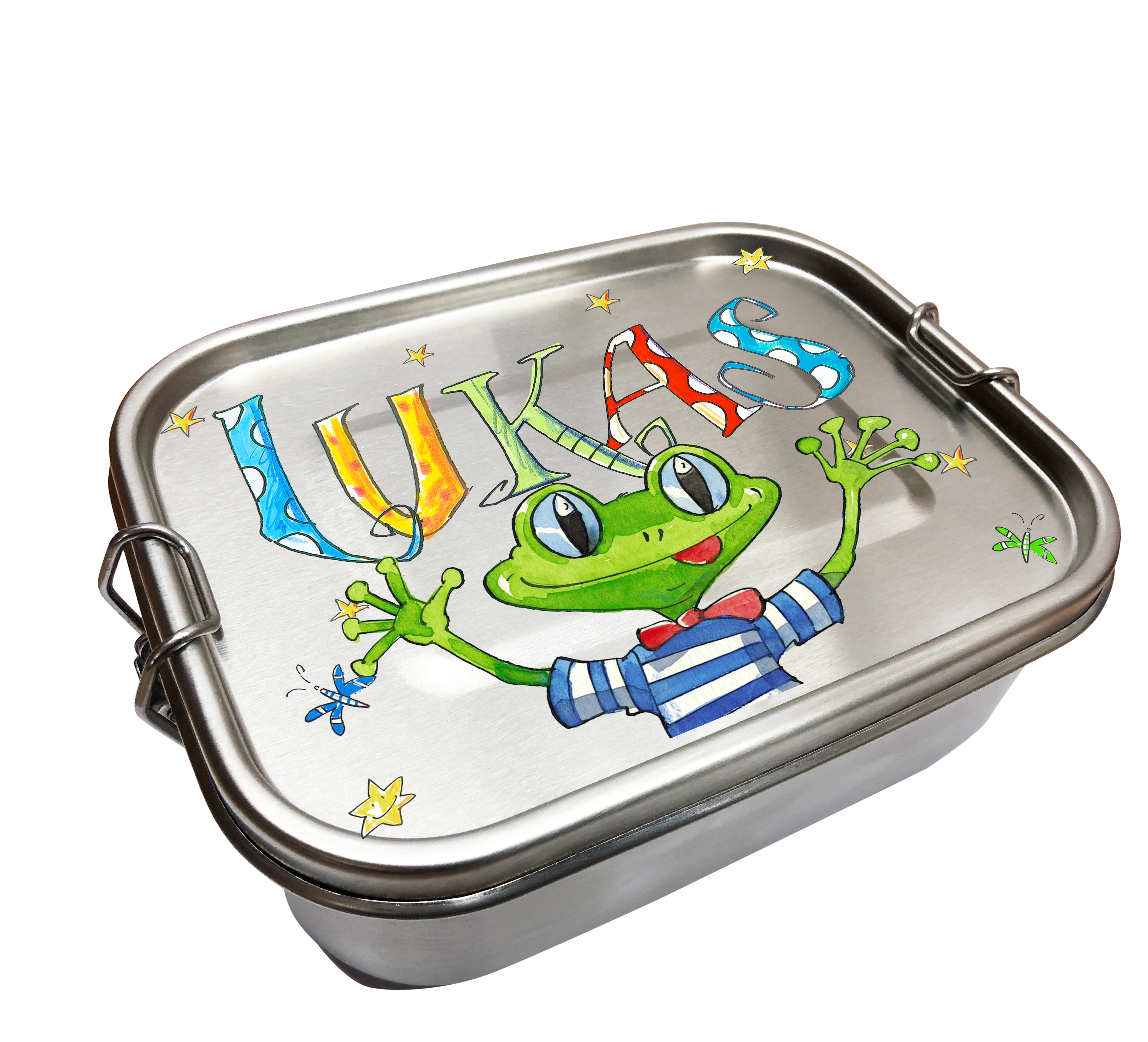 Edelstahl Brotdose - Frosch