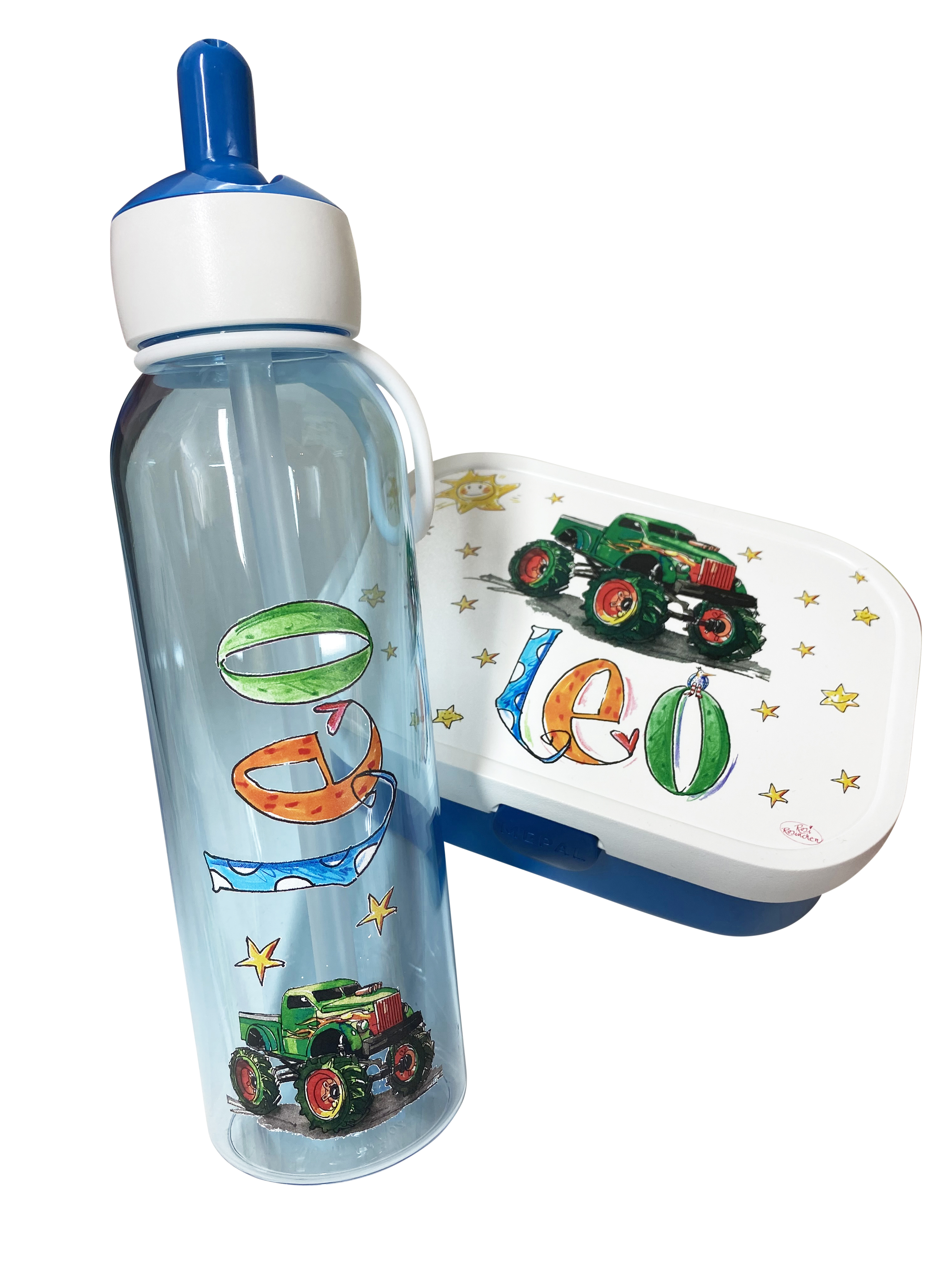 Set Monstertruck, Brotdose  M1 + Wassertrinkflasche